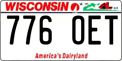 WI license plate 776OET
