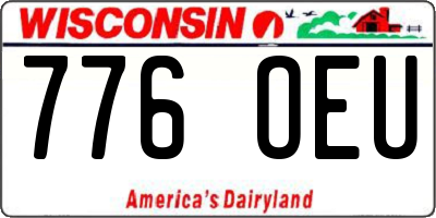 WI license plate 776OEU