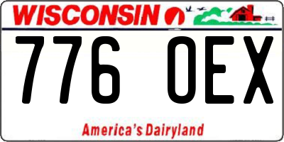 WI license plate 776OEX