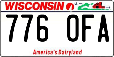 WI license plate 776OFA