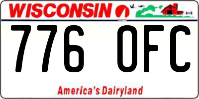 WI license plate 776OFC