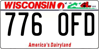 WI license plate 776OFD