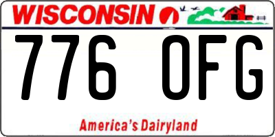 WI license plate 776OFG