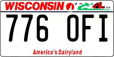 WI license plate 776OFI