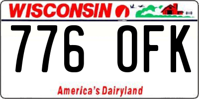 WI license plate 776OFK
