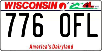 WI license plate 776OFL