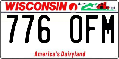 WI license plate 776OFM