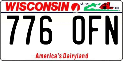 WI license plate 776OFN