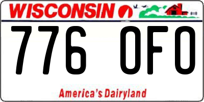 WI license plate 776OFO