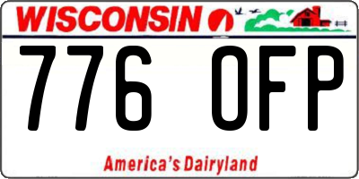 WI license plate 776OFP