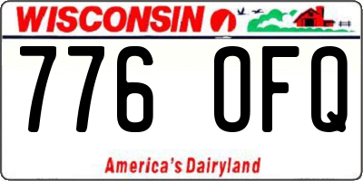 WI license plate 776OFQ