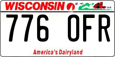 WI license plate 776OFR