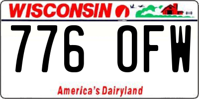 WI license plate 776OFW