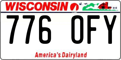 WI license plate 776OFY