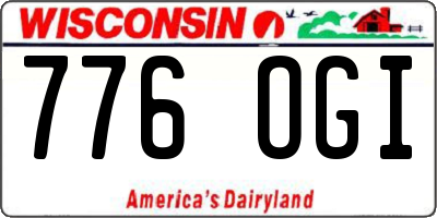 WI license plate 776OGI