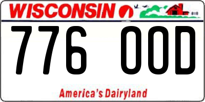 WI license plate 776OOD