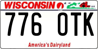 WI license plate 776OTK