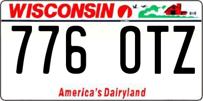 WI license plate 776OTZ
