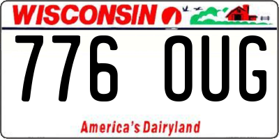 WI license plate 776OUG