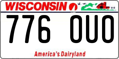 WI license plate 776OUO