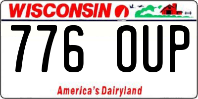 WI license plate 776OUP