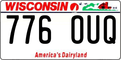 WI license plate 776OUQ