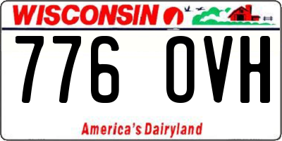 WI license plate 776OVH