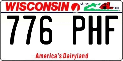WI license plate 776PHF