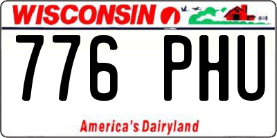 WI license plate 776PHU