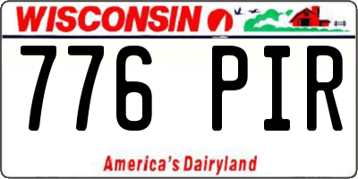 WI license plate 776PIR