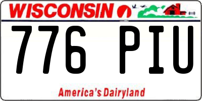 WI license plate 776PIU