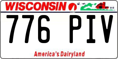 WI license plate 776PIV
