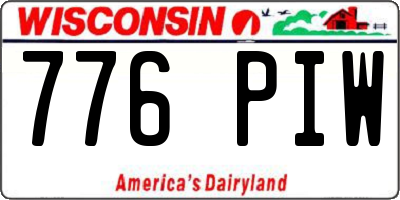 WI license plate 776PIW