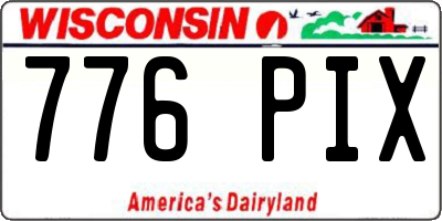 WI license plate 776PIX