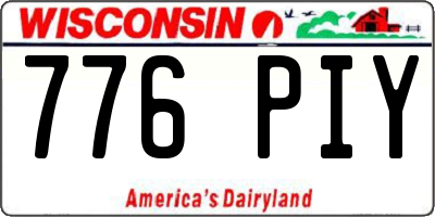 WI license plate 776PIY