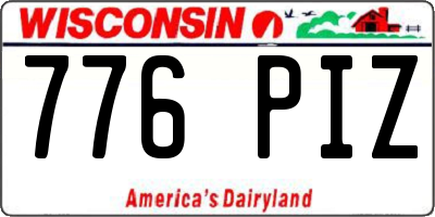 WI license plate 776PIZ