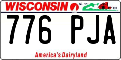 WI license plate 776PJA