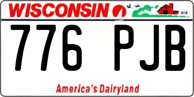 WI license plate 776PJB