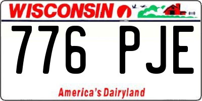 WI license plate 776PJE