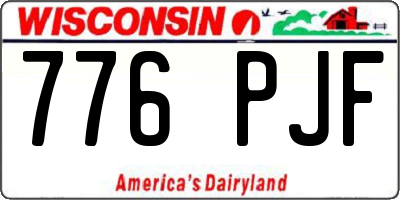 WI license plate 776PJF