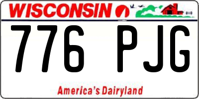 WI license plate 776PJG