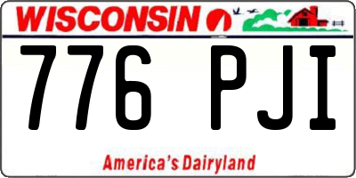 WI license plate 776PJI