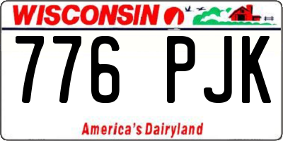 WI license plate 776PJK