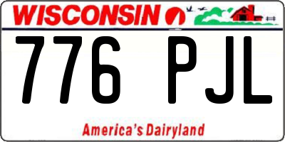 WI license plate 776PJL
