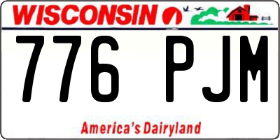 WI license plate 776PJM