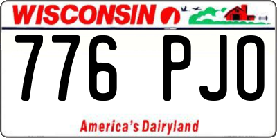 WI license plate 776PJO