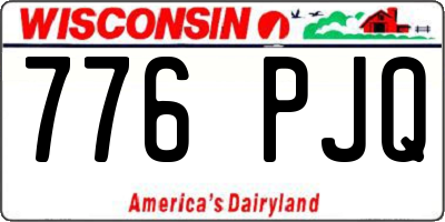 WI license plate 776PJQ