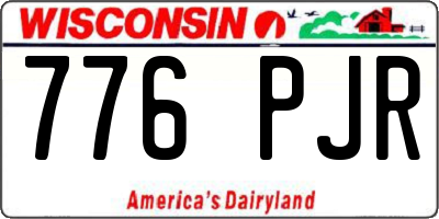 WI license plate 776PJR