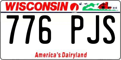 WI license plate 776PJS