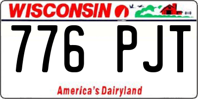 WI license plate 776PJT